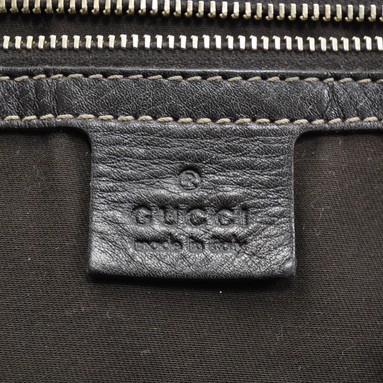Gucci Leather Britt Tote Dark Brown 7 of 9