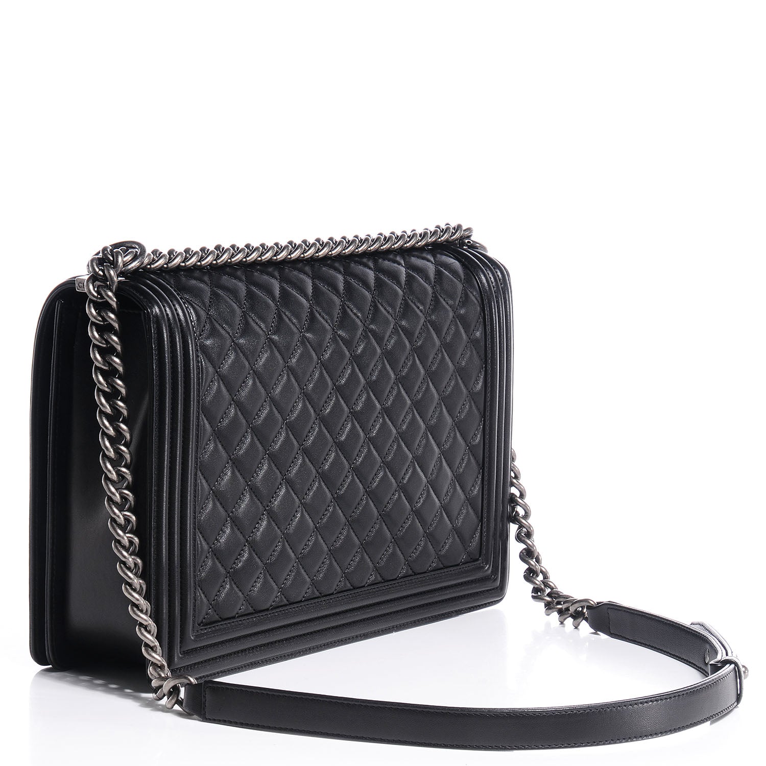 Chanel Lambskin Quilted Large Boy Flap Black 3 of 8