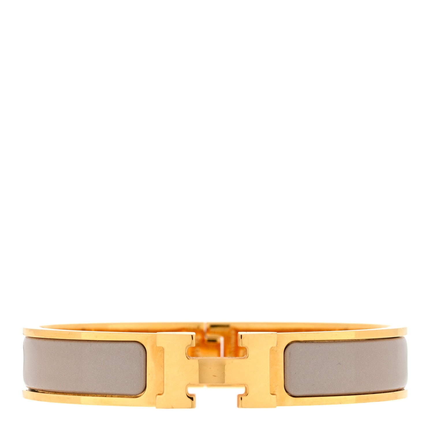 Hermes Enamel Narrow Clic Clac H Bracelet PM Marron Glace 1 of 3
