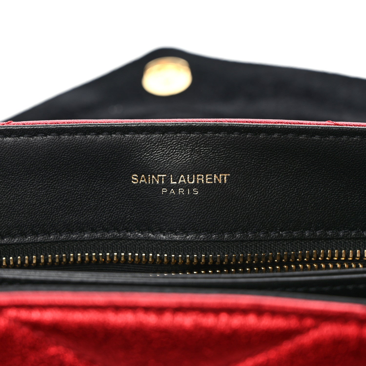 Saint Laurent Metallic Calfskin Matelasse Toy Loulou Monogram Chain Satchel Red 7 of 9