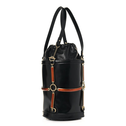 Gucci Lambskin Vinyl Enamel Mini Bucket Bag Black Ruggine 2 of 11