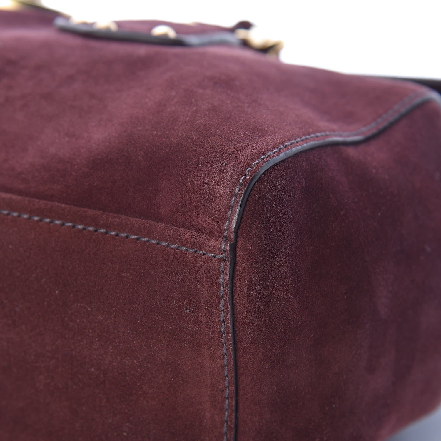 Prada Scamosciato Suede Foldover Pushlock Chain Satchel Prugna 7 of 18