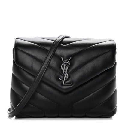 Saint Laurent Calfskin Y Quilted Monogram Toy Loulou Crossbody Bag Black 1 of 16