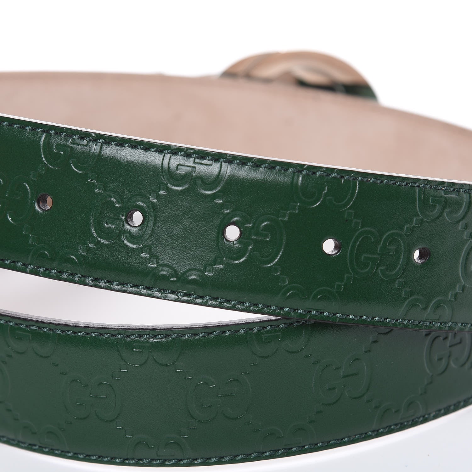 Gucci Guccissima Signature Interlocking G 40mm Belt 100 40 Verde 5 of 8
