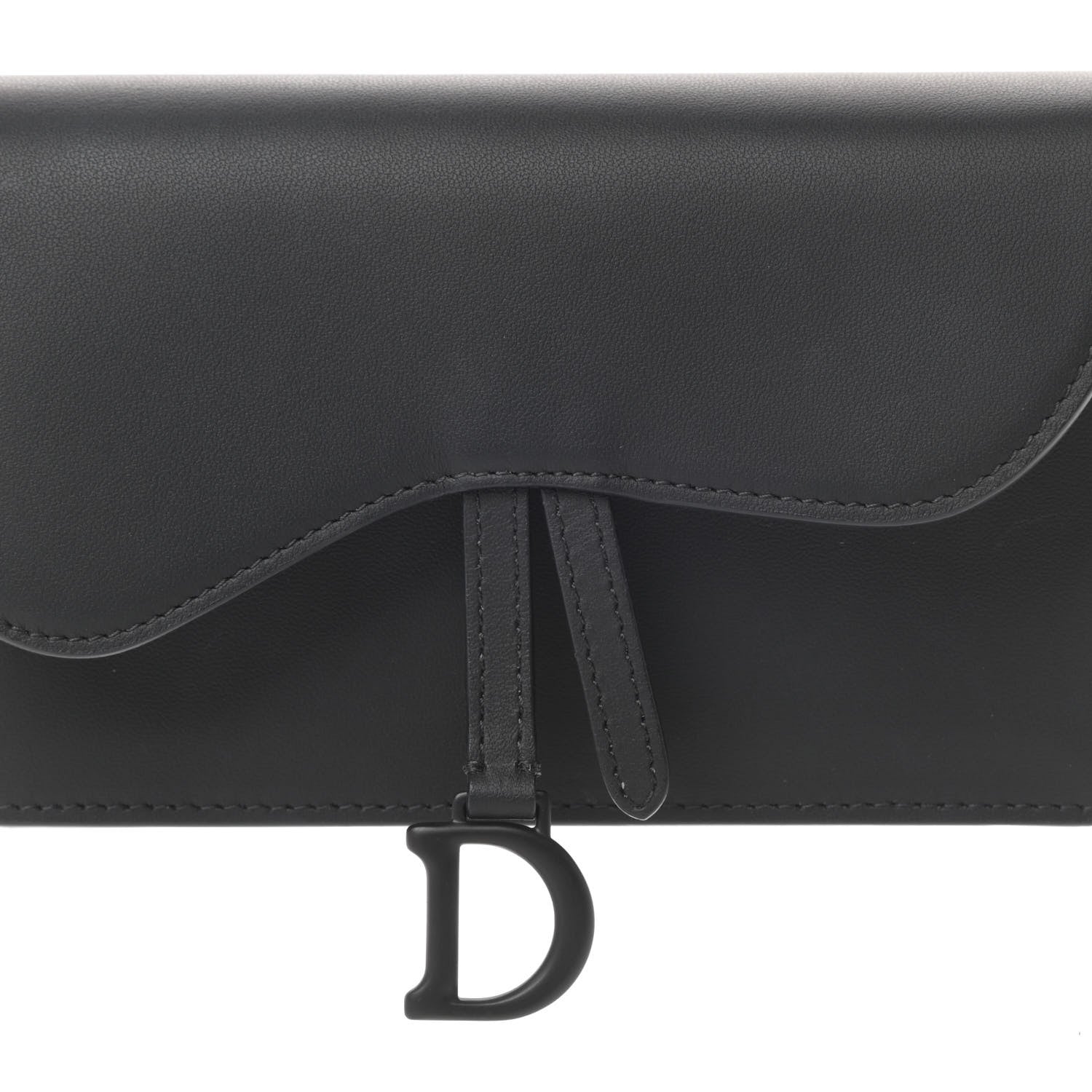 Christian Dior Ultra Matte Calfskin Saddle Belt Clutch Black 9 of 14