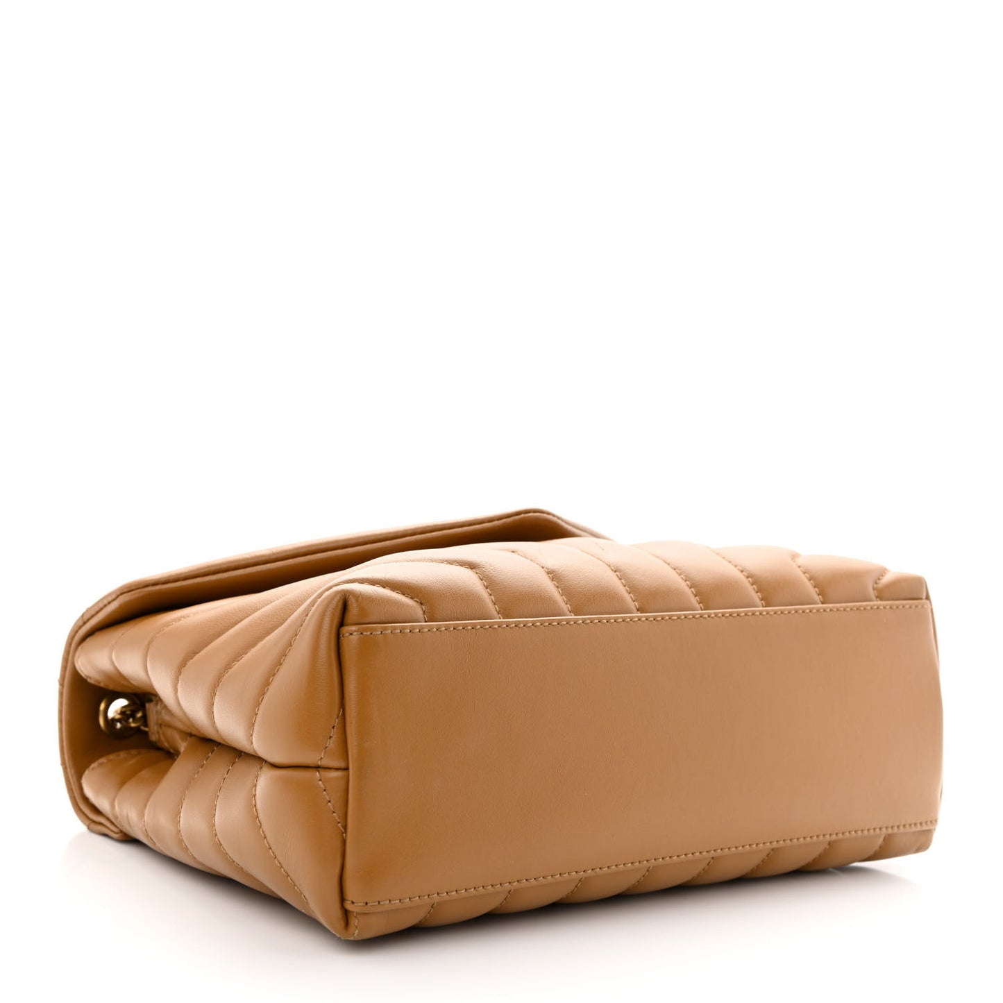 Calfskin Y Quilted Monogram Small Loulou Chain Satchel Dark Natural