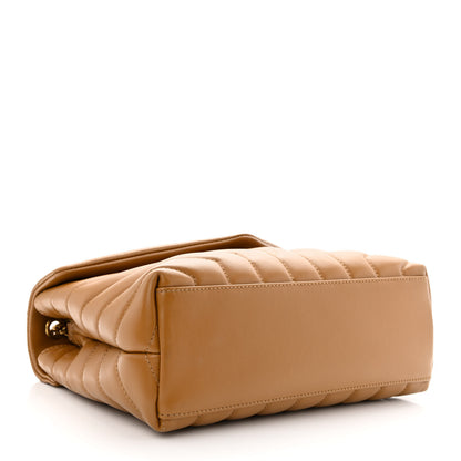 Saint Laurent Calfskin Y Quilted Monogram Small Loulou Chain Satchel Dark Natural 4 of 10