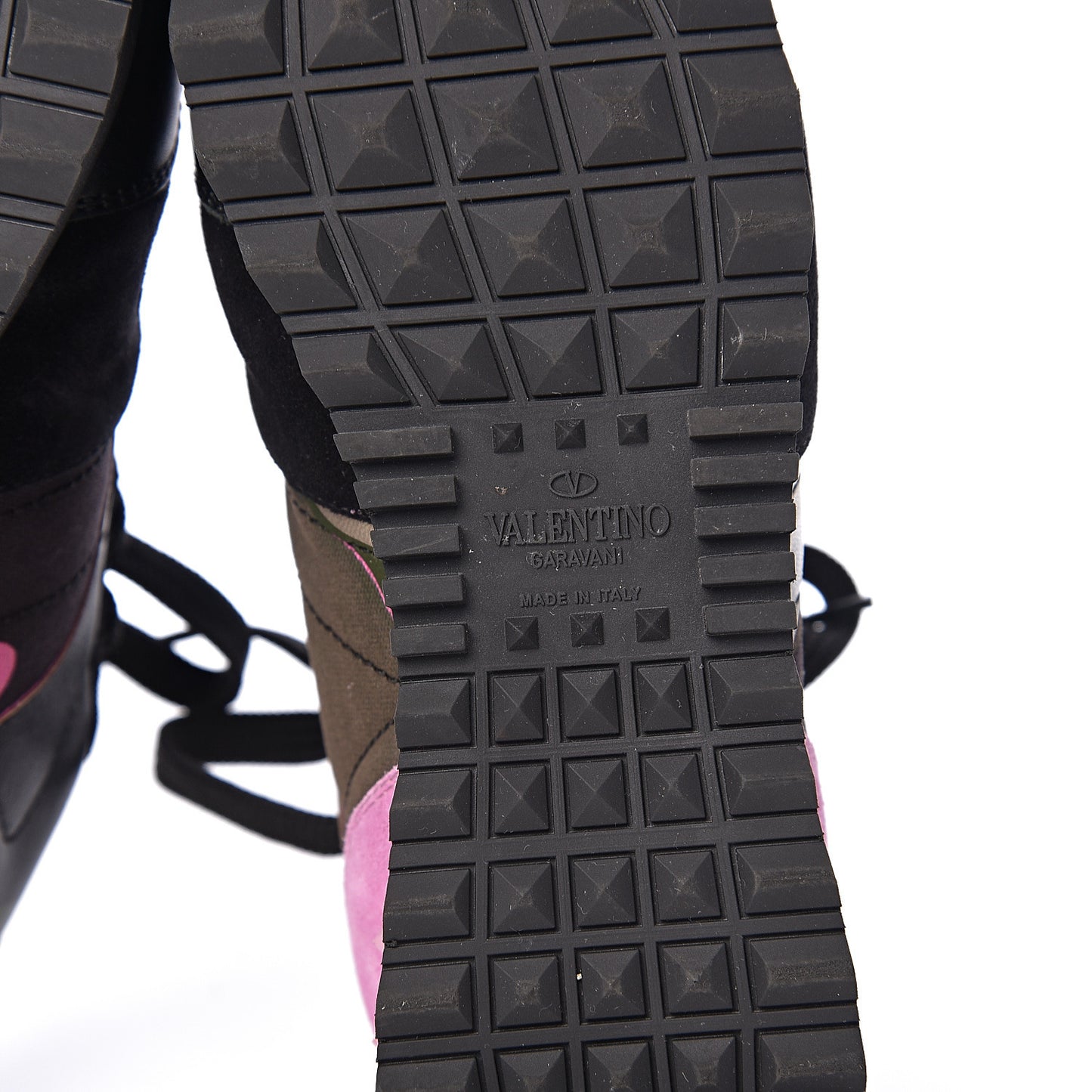 Nappa Fabric Suede Camouflage Womens Rockrunner Sneakers 35 Hot Pink