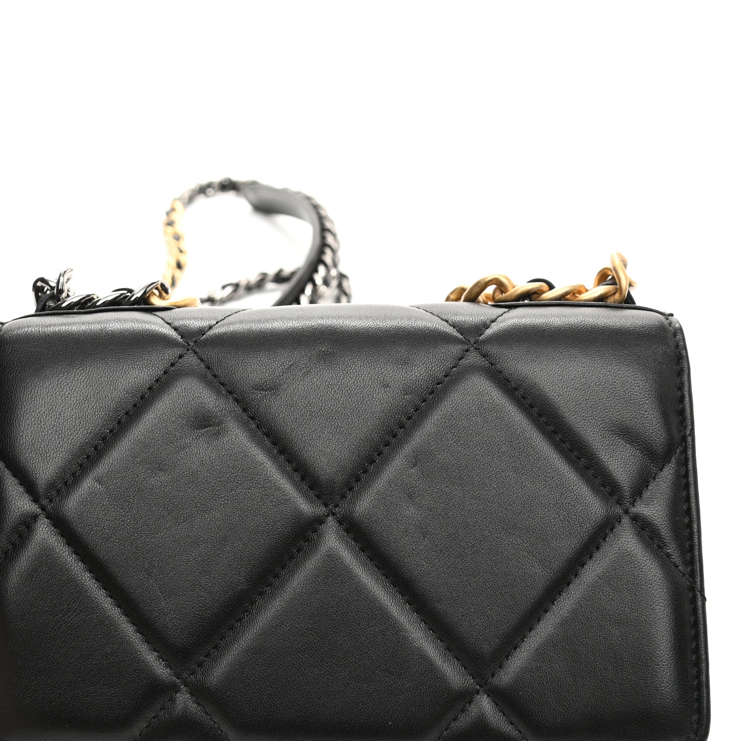 Chanel Lambskin Quilted Chanel 19 Wallet On Chain WOC Black 12 of 13