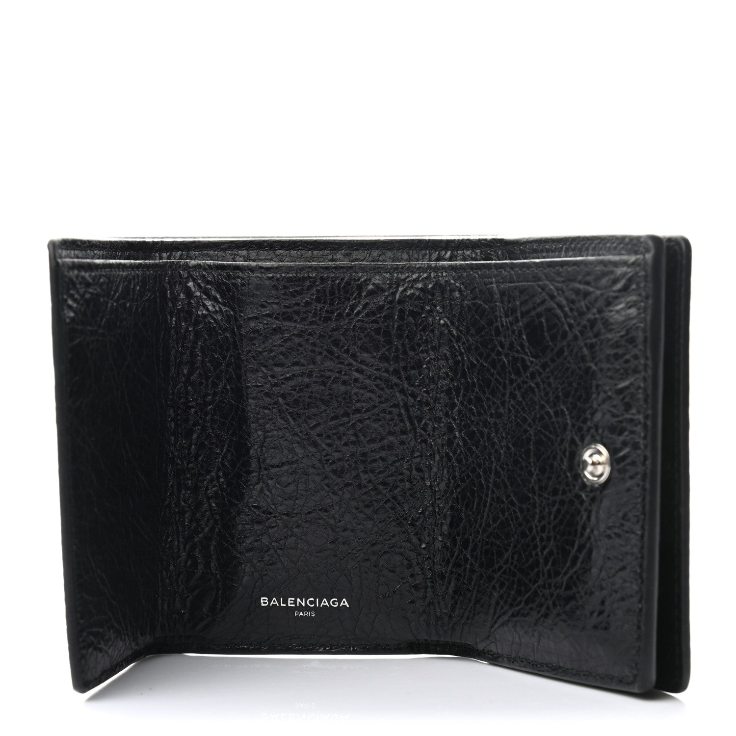 Balenciaga Agneau Classic Silver Hardware Mini Wallet Black 4 of 6