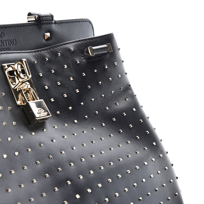 Valentino Garavani Calfskin Studded Medium Joylock Satchel Black 17 of 17