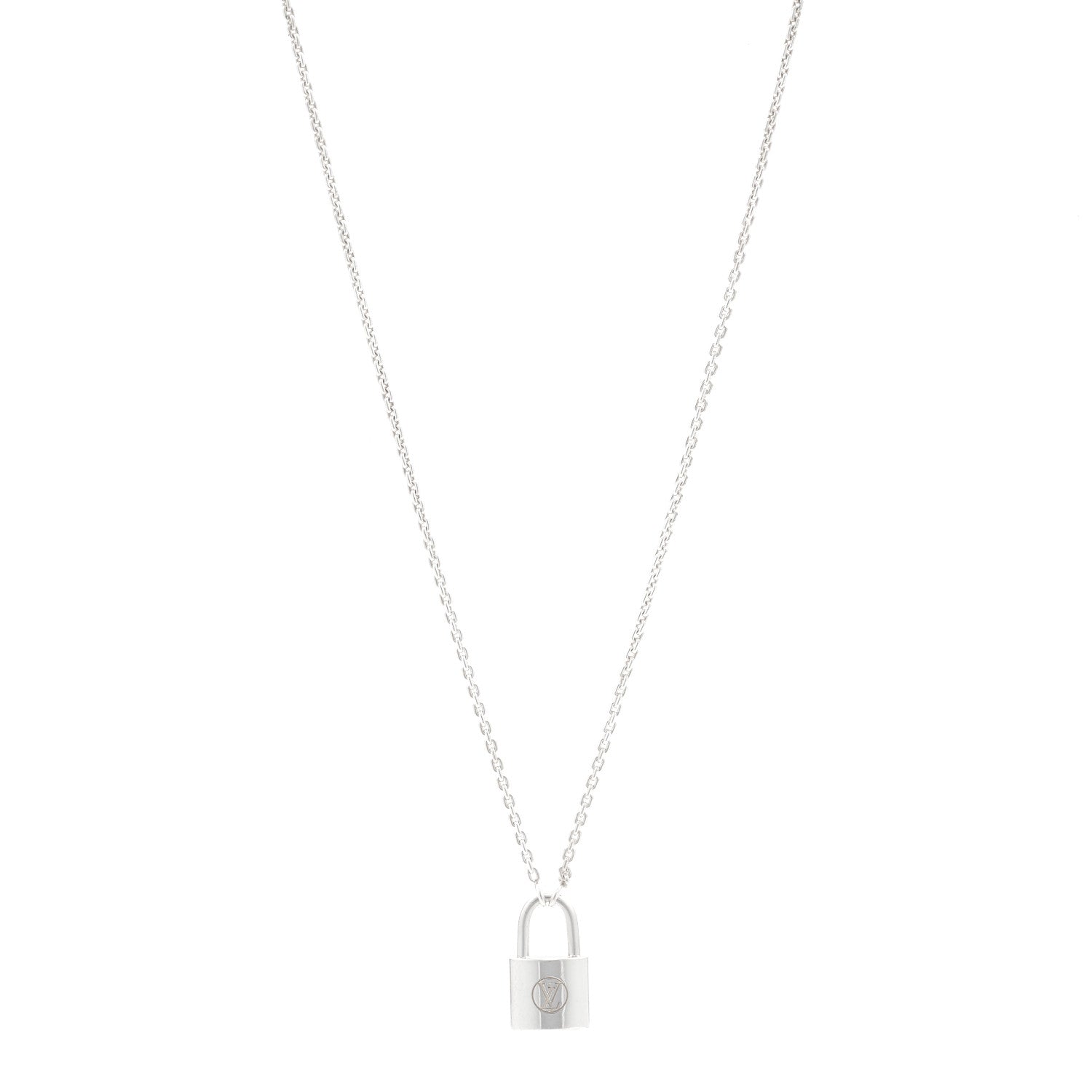 Louis Vuitton Sterling Silver Lockit Necklace 1 of 5