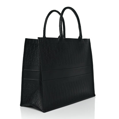 Christian Dior Oblique Calfskin Embossed Medium Book Tote Black 3 of 10