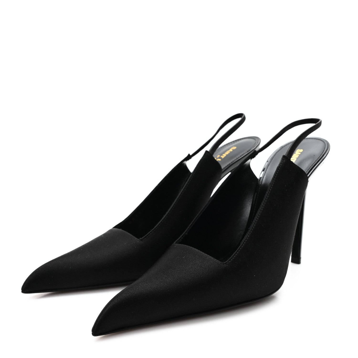 Saint Laurent Raso Regale Raven 110 Slingback Pumps 38.5 Black 4 of 10