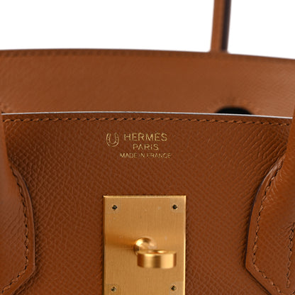 Hermes Epsom Horseshoe Birkin Sellier 30 Gold Malachite 6 of 8