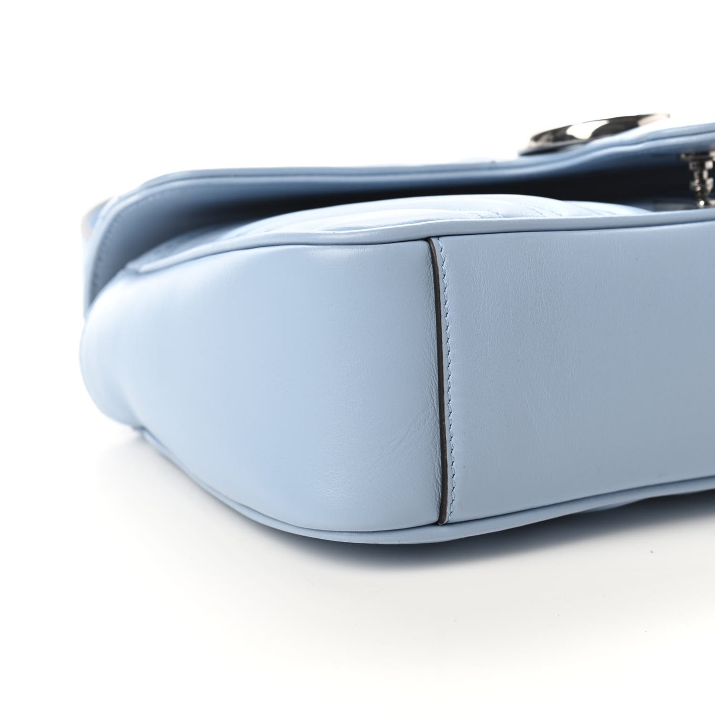 Calfskin Matelasse Small GG Marmont Shoulder Bag Porcelain Light Blue