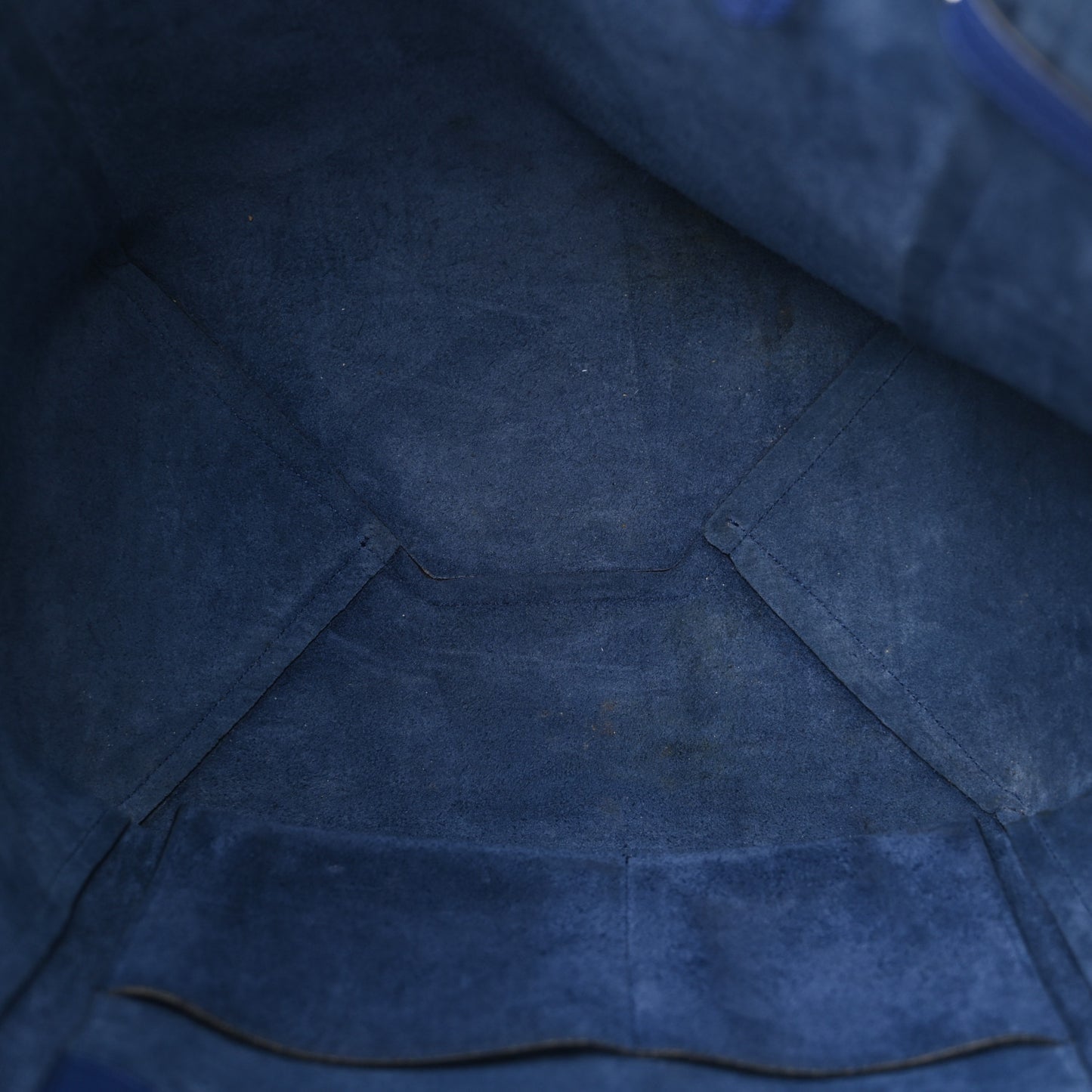 Soft Grained Calfskin Small Belt Cabas Phantom Deep Blue