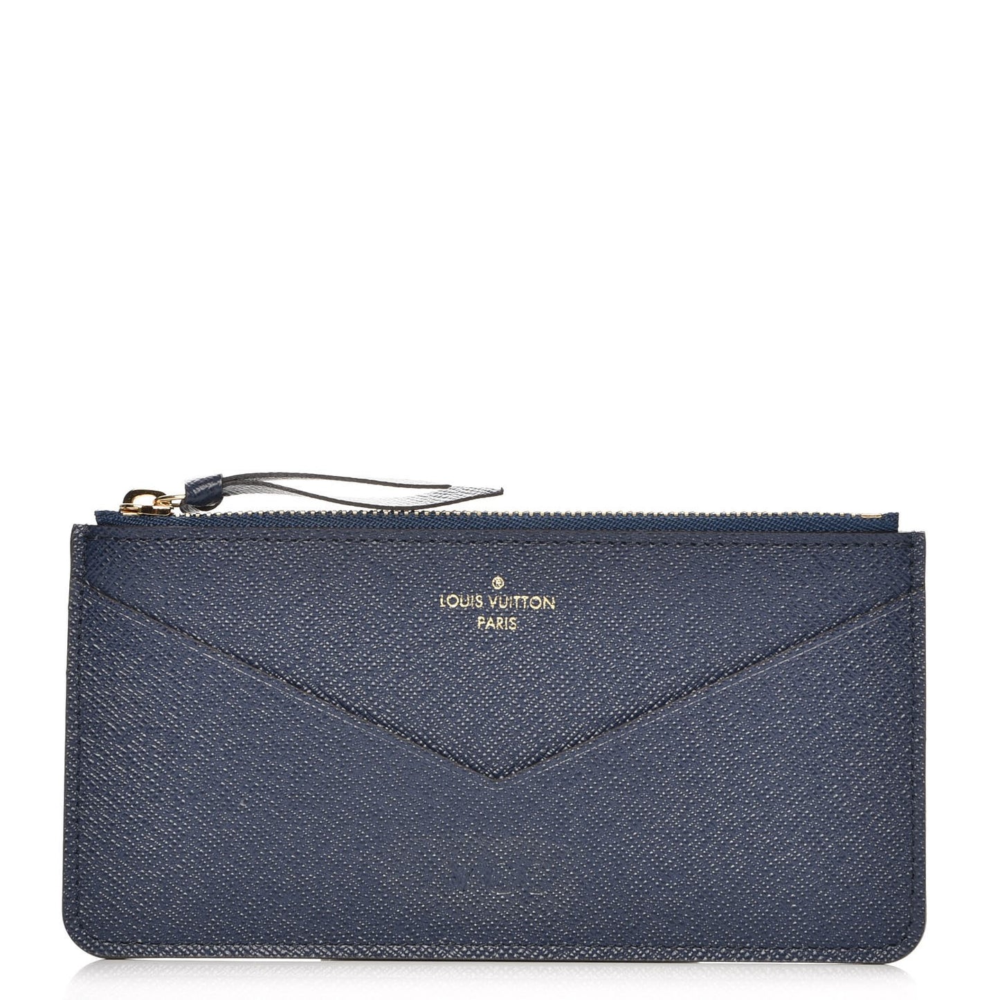 Calfskin Jeanne Wallet Zippered Insert Dark Blue
