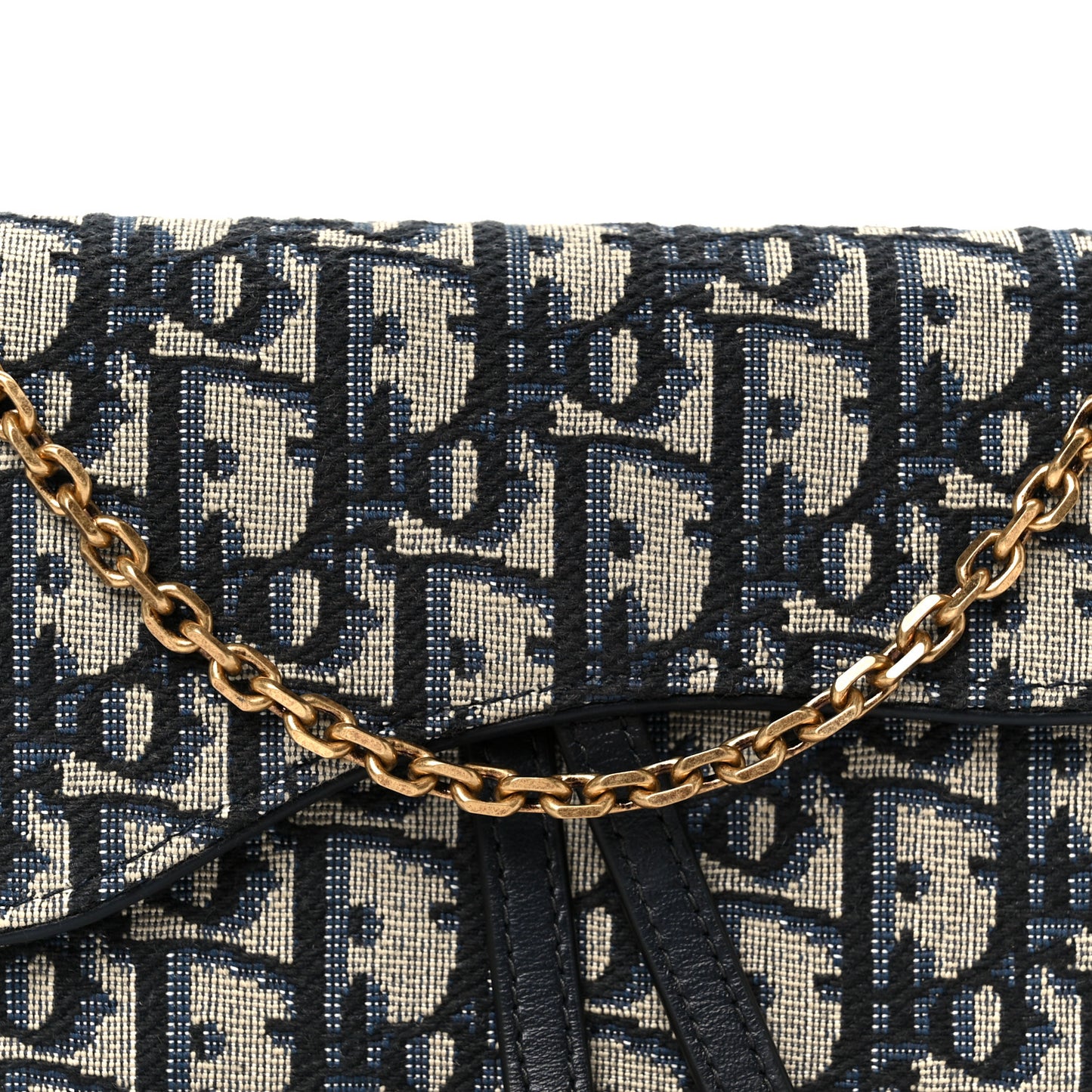 Oblique Saddle Chain Long Wallet Blue