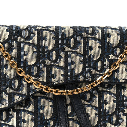 Christian Dior Oblique Saddle Chain Long Wallet Blue 11 of 14