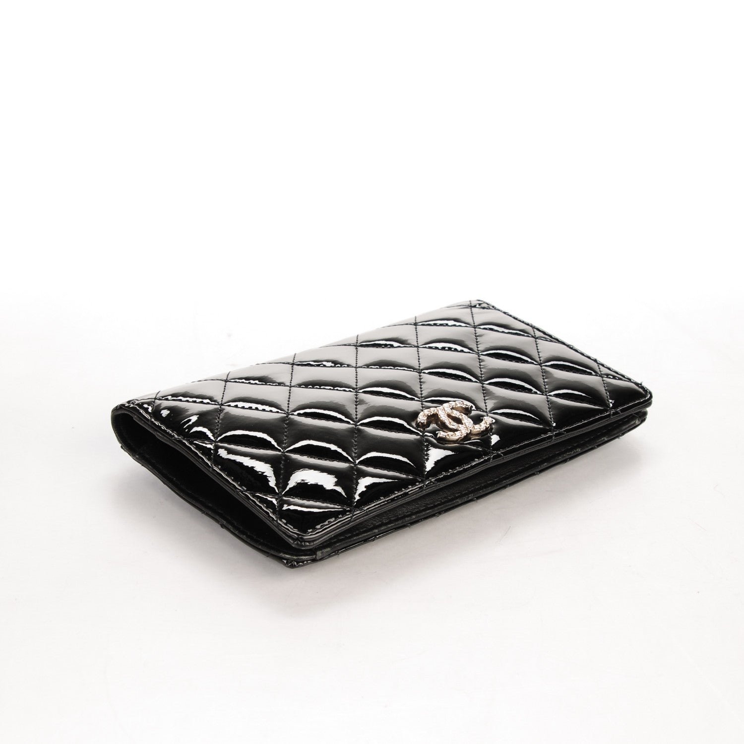 Chanel Patent Quilted Brilliant Yen Wallet Black 4 of 8