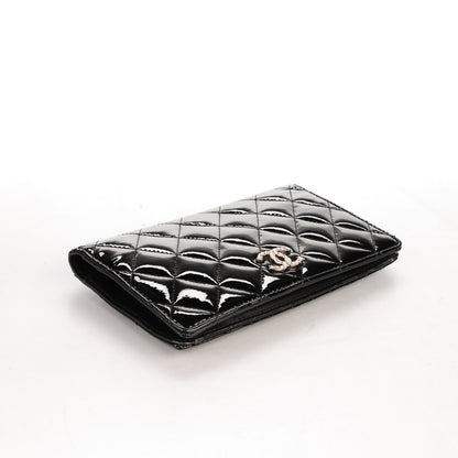 Chanel Patent Quilted Brilliant Yen Wallet Black 4 of 8