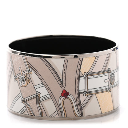 Hermes Enamel Printed Extra Wide Cavalcadour Bracelet 62 1 of 5