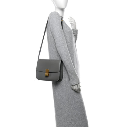 Celine Box Calfskin Medium Classic Box Flap Bag Zinc 2 of 15