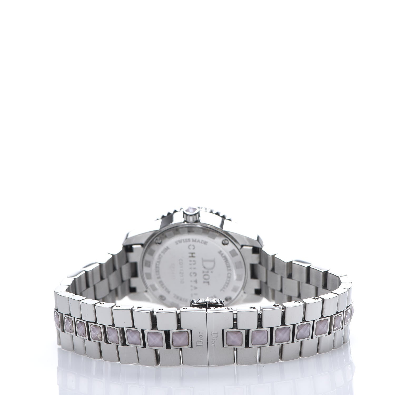 Christian Dior Stainless Steel Sapphire Pink Mother of Pearl 29mm Christal Quartz Watch 3 of 7