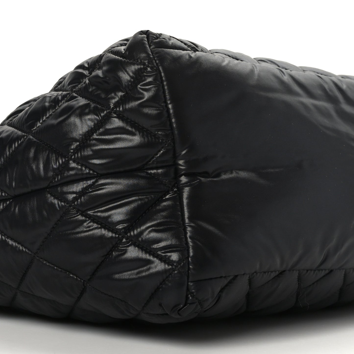 Nylon Quilted Small Coco Cocoon Tote Black