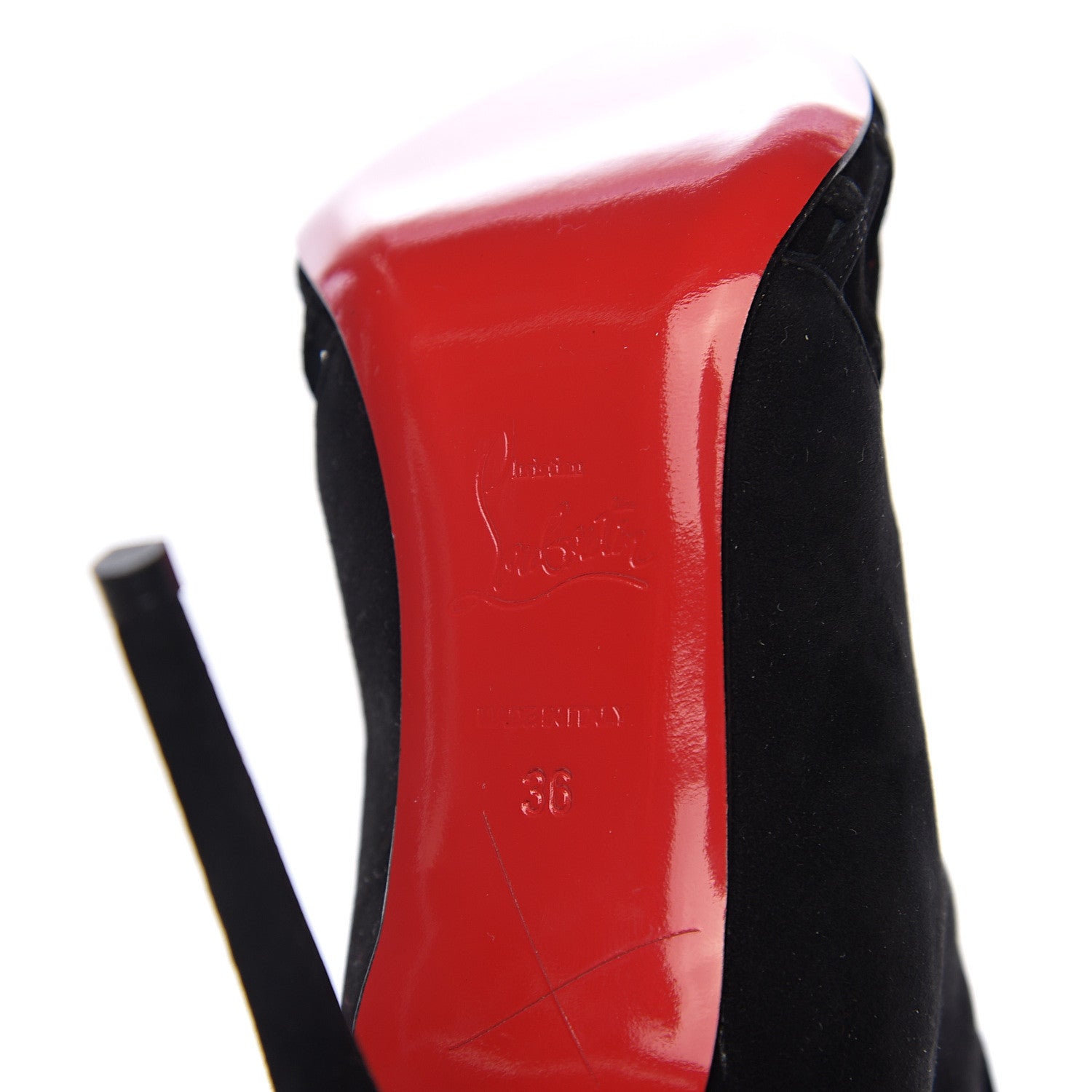 Christian Louboutin Veau Velours Mrs. Bouglione 100 Pumps 36 Black 7 of 7
