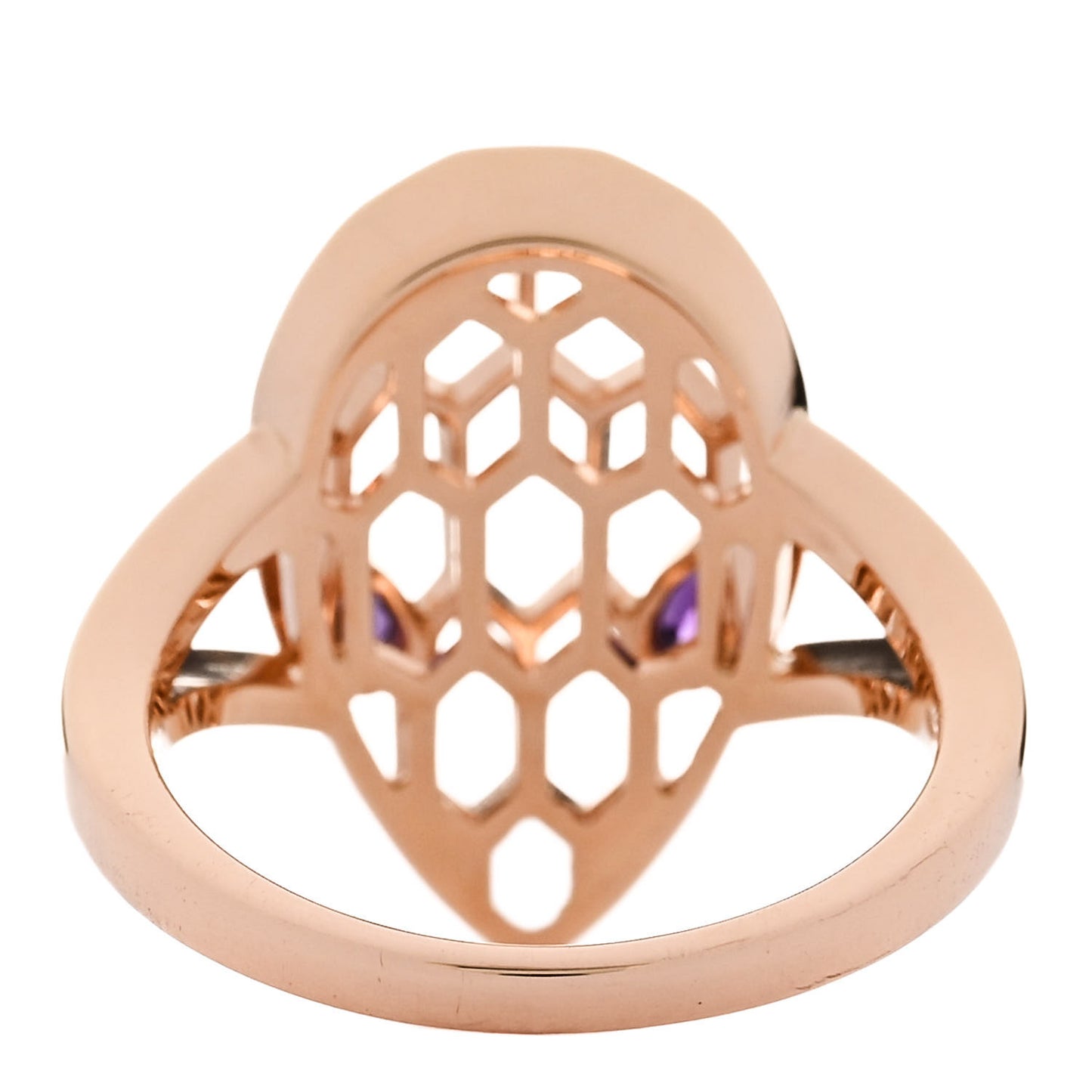 18K Rose Gold Amethyst Serpenti Seduttori Ring 54 7