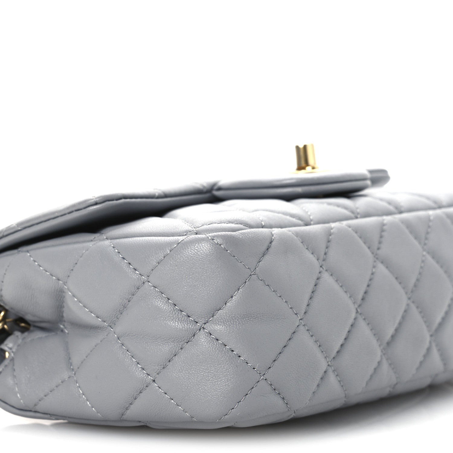 Chanel Lambskin Quilted Mini Rectangular Pearl Crush Flap Grey 9 of 12
