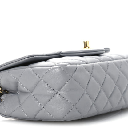 Chanel Lambskin Quilted Mini Rectangular Pearl Crush Flap Grey 9 of 12
