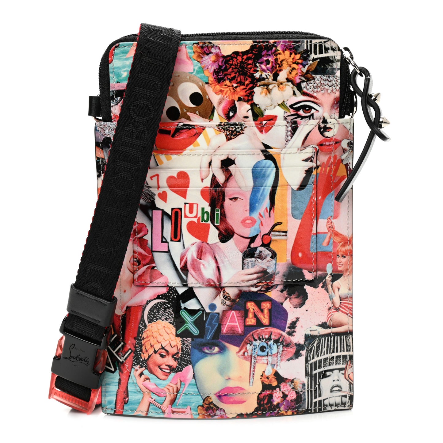 Calfskin Patent Sneakers Sole Printed Loubilab Clutch Loubi Multicolor