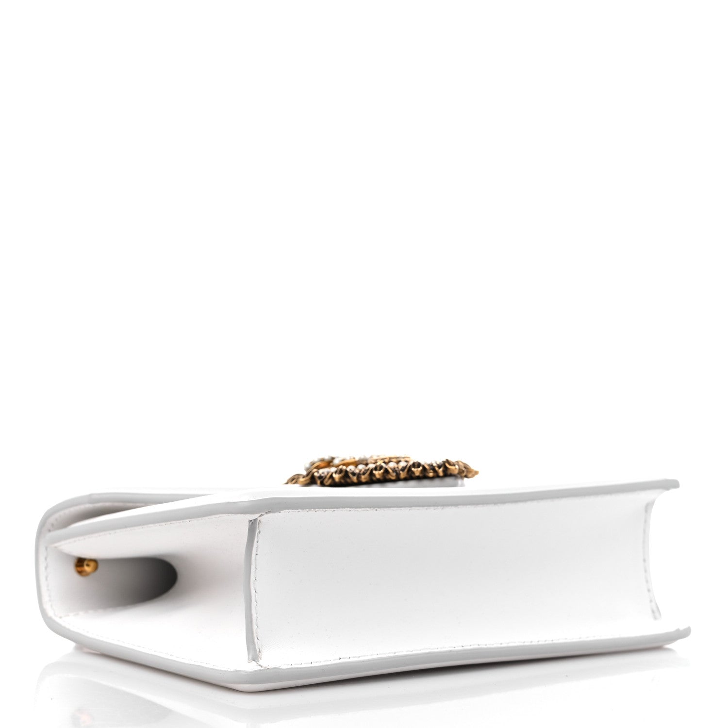 Dolce & Gabbana DOLCE & GABBANA Smooth Calfskin Small Devotion Envelope Top Handle Bag White 4 of 9