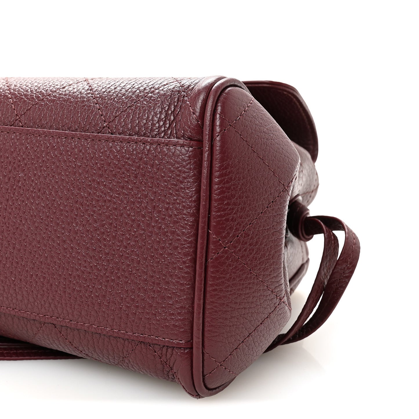 Grained Calfskin Stitched Urban Essentials Small Shopping Bag Burgundy