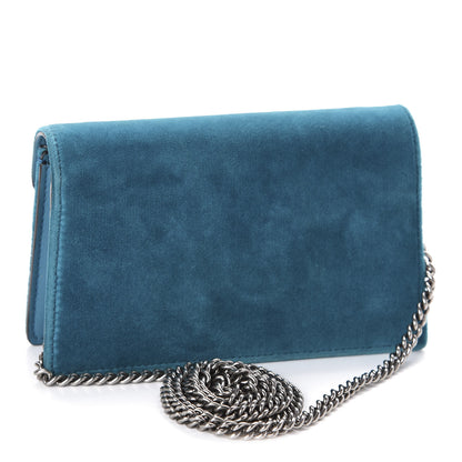 Gucci Velvet Super Mini Dionysus Shoulder Bag Pavone Cyan 3 of 9