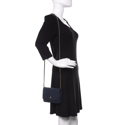 Chanel Caviar Quilted Wallet On Chain WOC Navy Blue 2 of 13