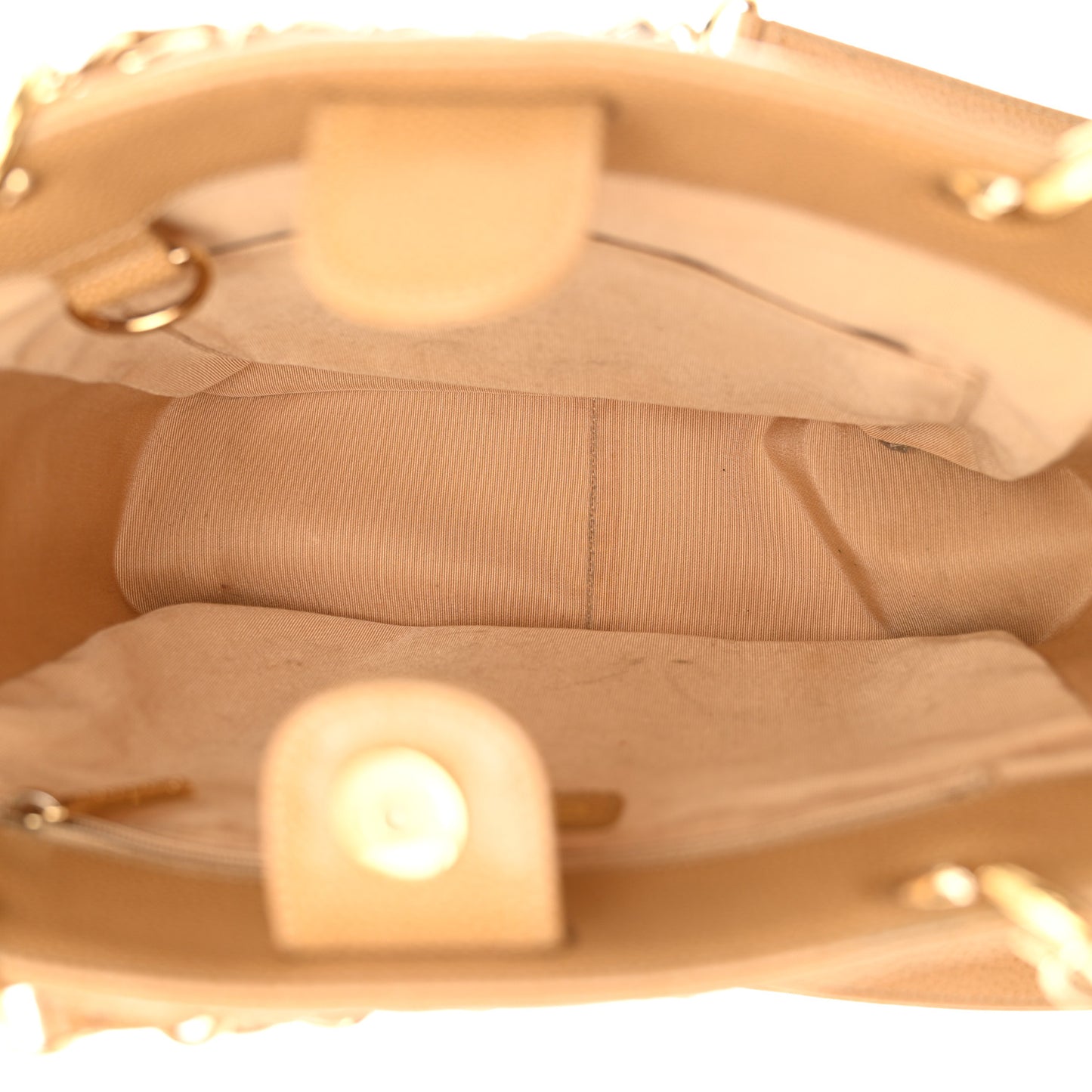 Caviar Quilted Petit Shopping Tote PST Dark Beige