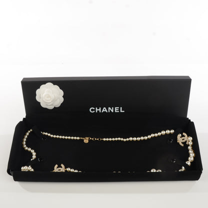 Chanel Graduated Pearl Long CC Necklace Gold 6 of 6