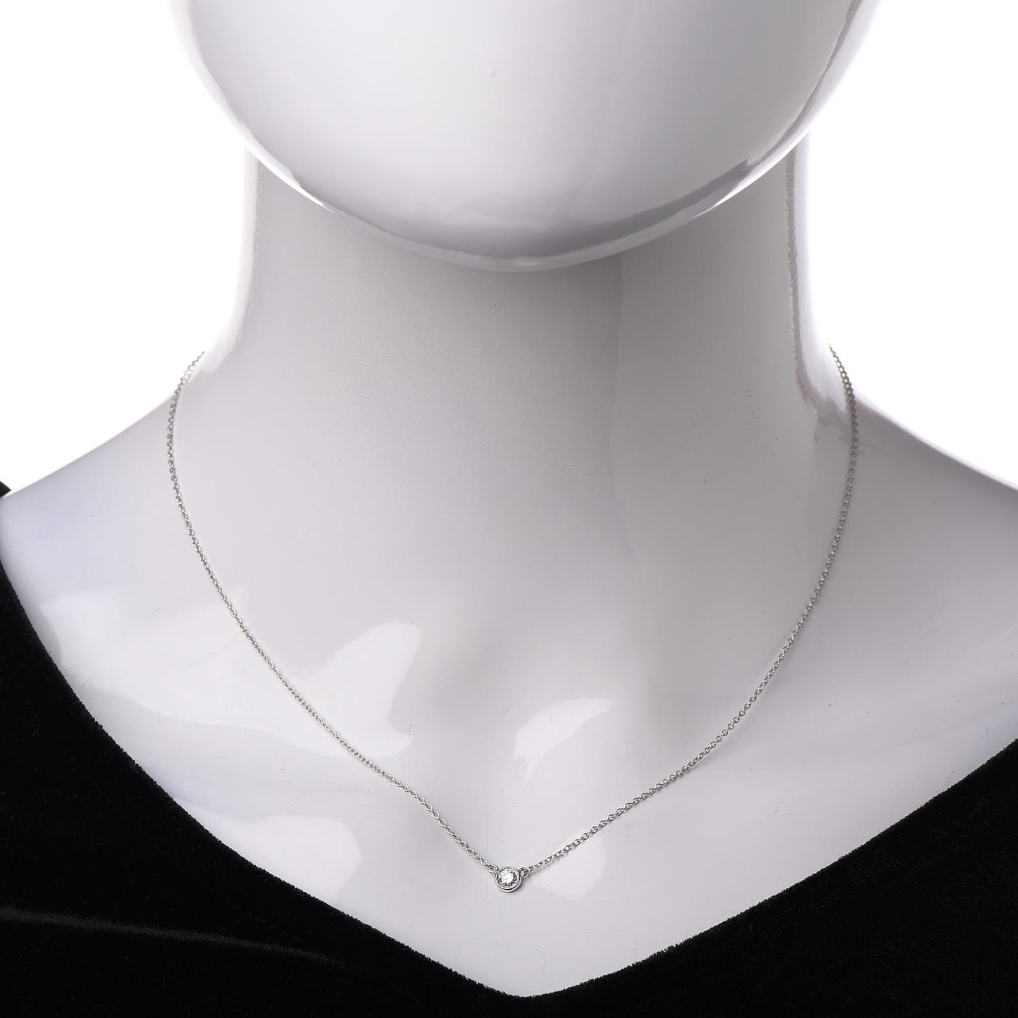 Platinum Diamond .14ct Elsa Peretti Diamonds by the Yard Pendant Necklace