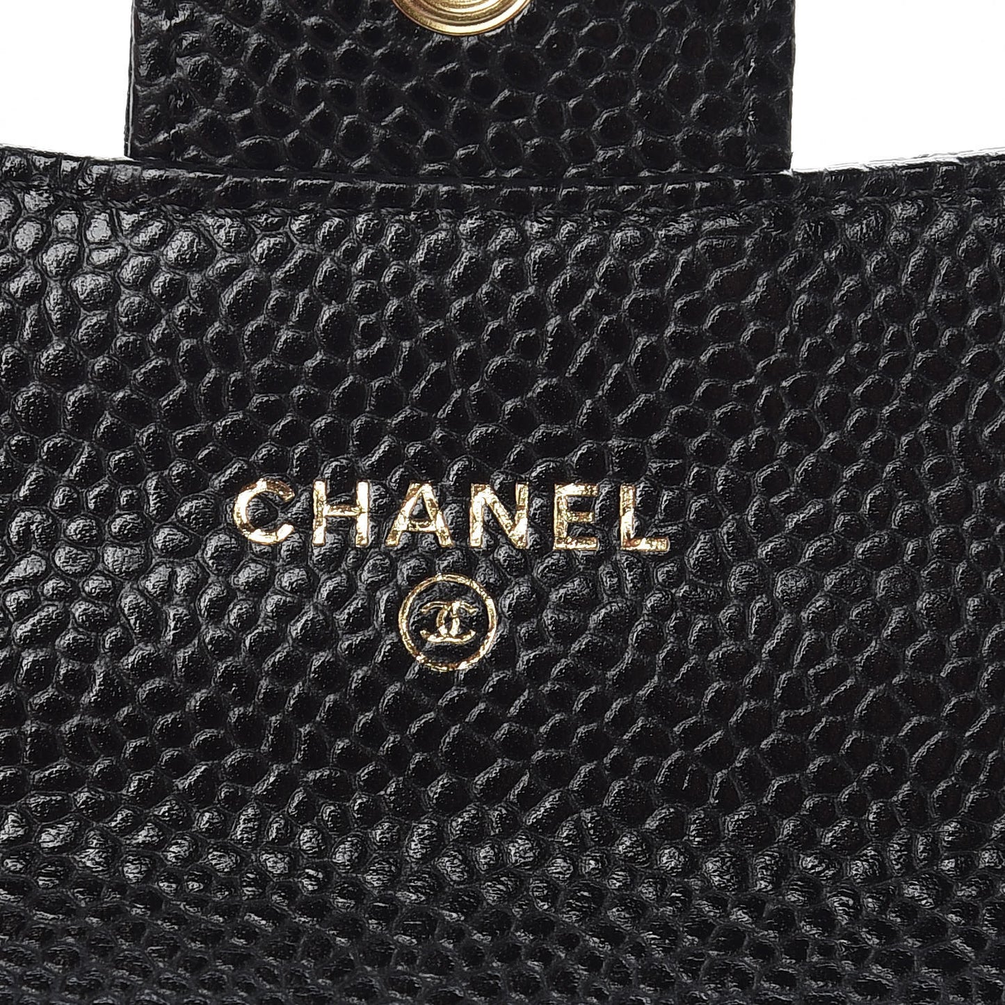 Caviar Quilted Flap Card Holder Black