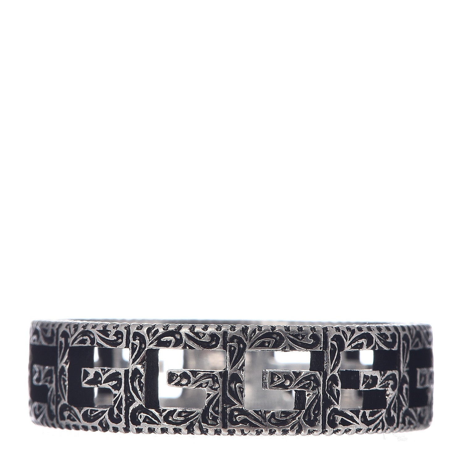 Gucci Sterling Silver Narrow Square G Band Ring 66 11.5 1 of 4