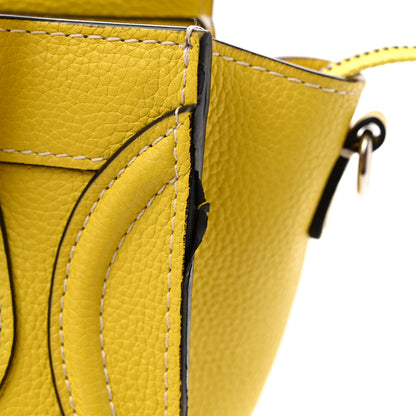 Celine Drummed Calfskin Nano Luggage Citron 10 of 14