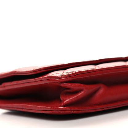 Chanel Lambskin Quilted Wallet On Chain WOC Red 10 of 12