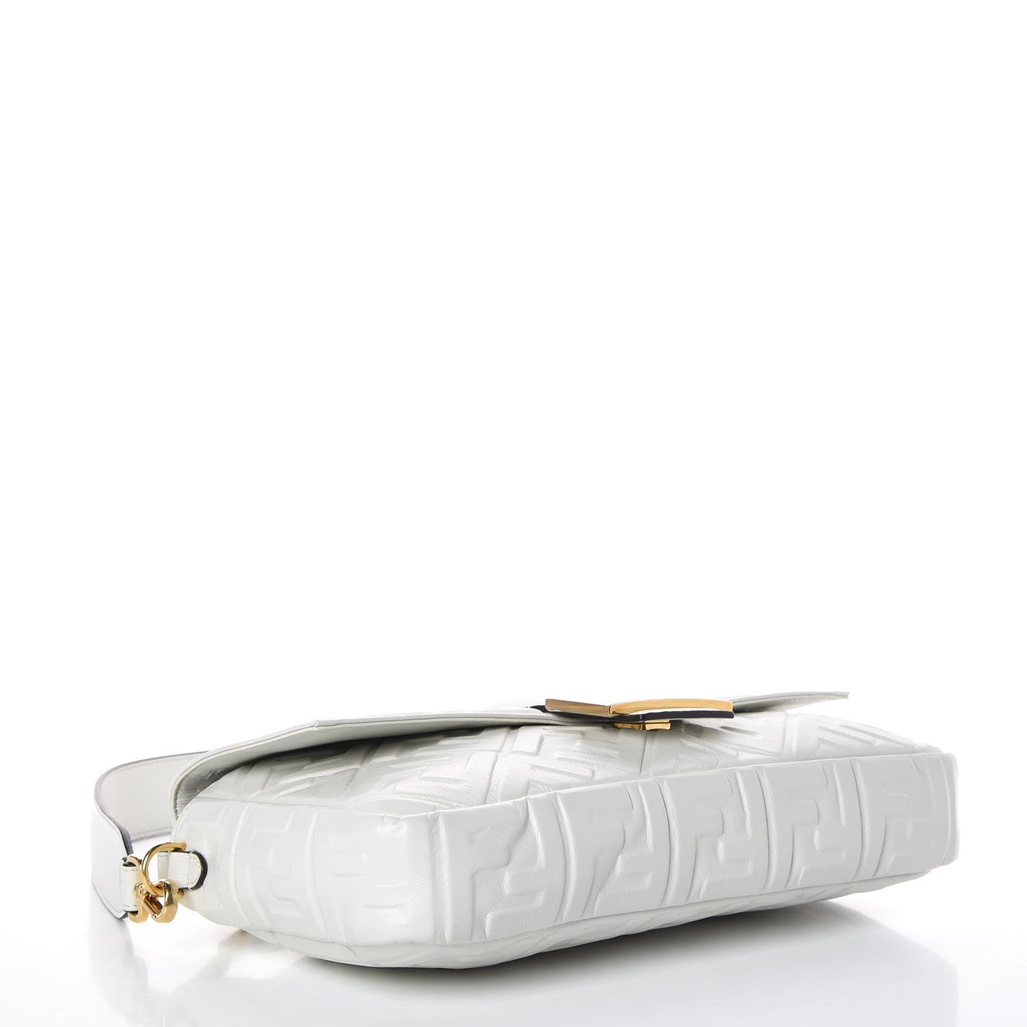 Nappa FF 1974 Embossed Large Baguette White