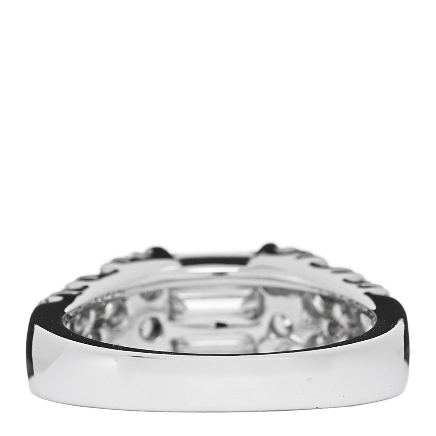 18K White Gold Diamond 1.92ctw Baguette Round Cut Ring 50 5.25