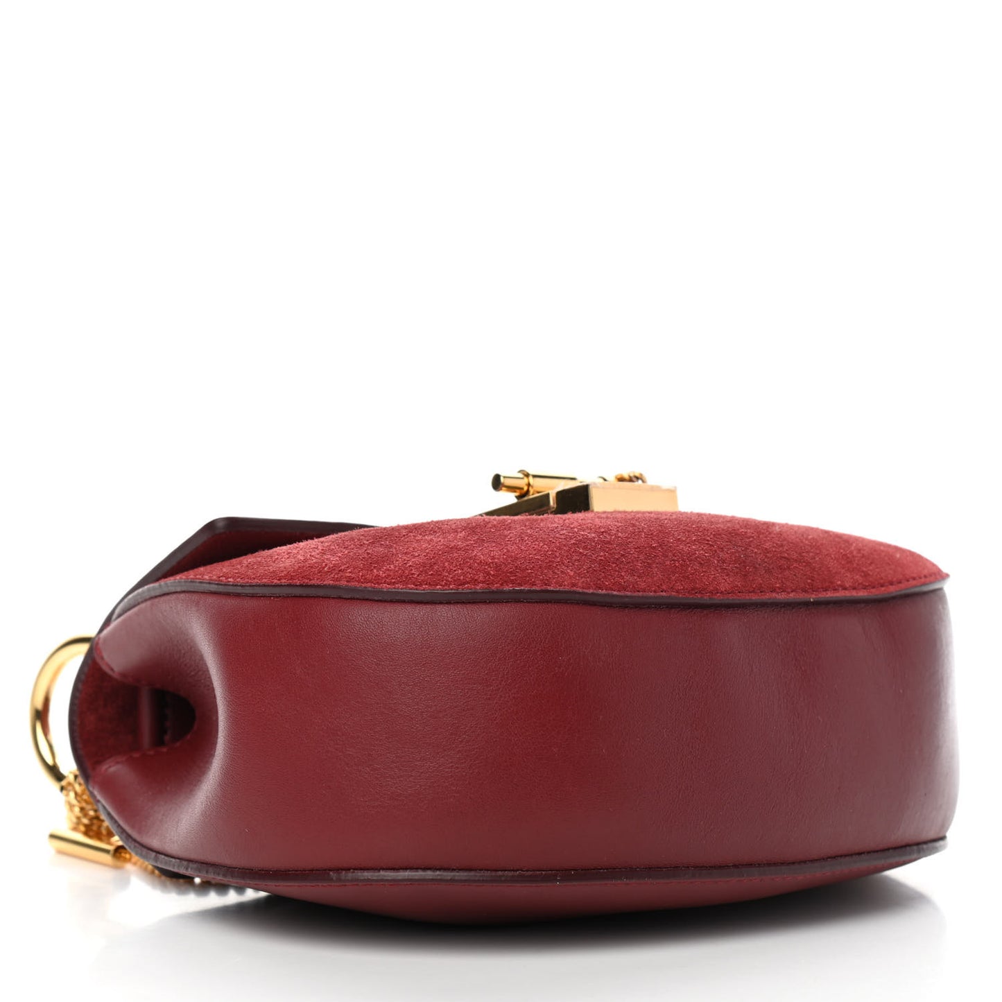 Suede Smooth Calfskin Mini Drew Shoulder Bag Plum Purple