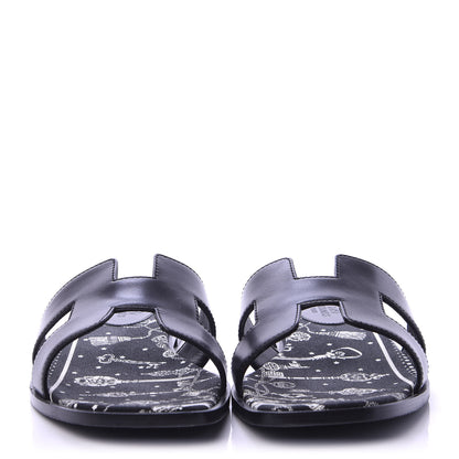 Hermes Calfskin Oran Sandals 40 Black 2 of 9